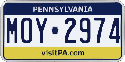 PA license plate MOY2974