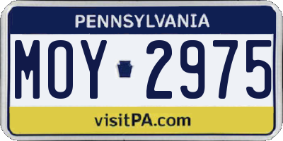 PA license plate MOY2975