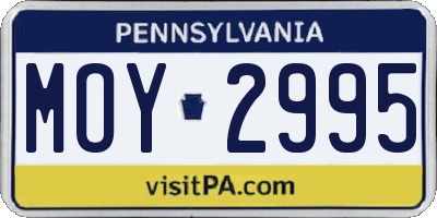 PA license plate MOY2995