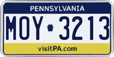 PA license plate MOY3213