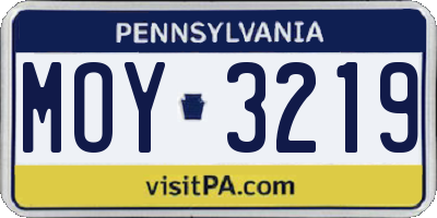 PA license plate MOY3219