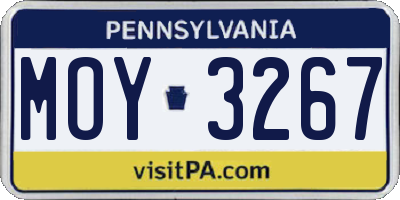 PA license plate MOY3267