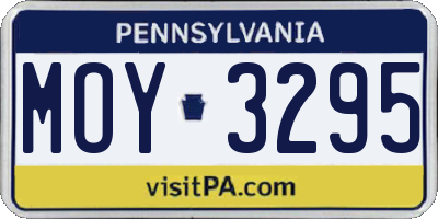 PA license plate MOY3295