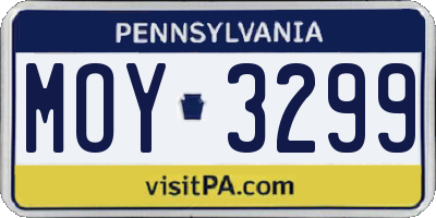 PA license plate MOY3299
