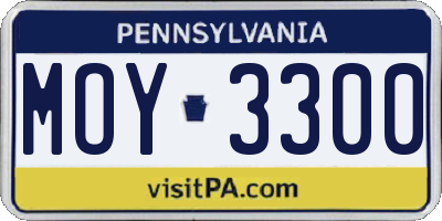 PA license plate MOY3300