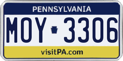 PA license plate MOY3306