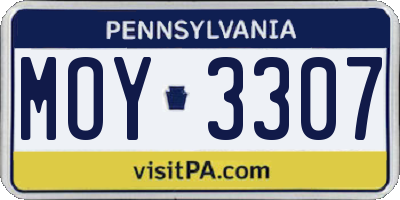 PA license plate MOY3307