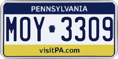 PA license plate MOY3309
