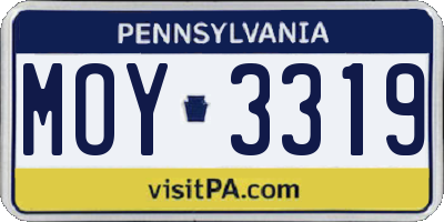 PA license plate MOY3319