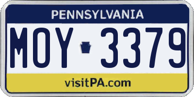 PA license plate MOY3379