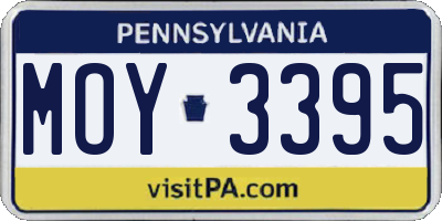 PA license plate MOY3395
