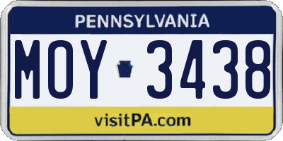 PA license plate MOY3438