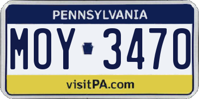 PA license plate MOY3470