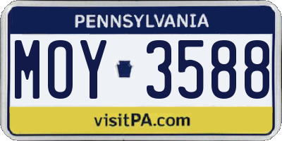 PA license plate MOY3588