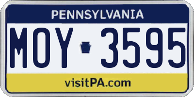 PA license plate MOY3595
