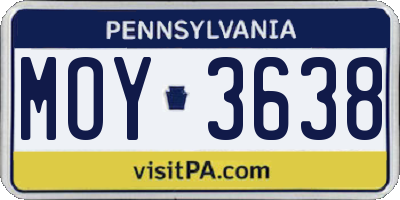 PA license plate MOY3638