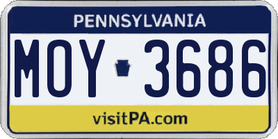 PA license plate MOY3686