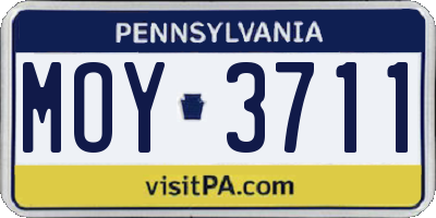 PA license plate MOY3711