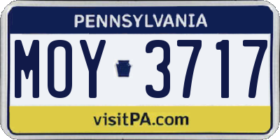 PA license plate MOY3717