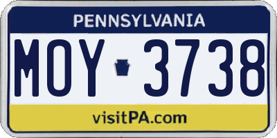 PA license plate MOY3738
