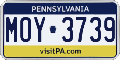 PA license plate MOY3739