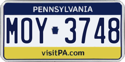PA license plate MOY3748