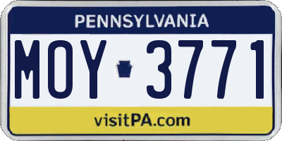 PA license plate MOY3771