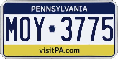 PA license plate MOY3775
