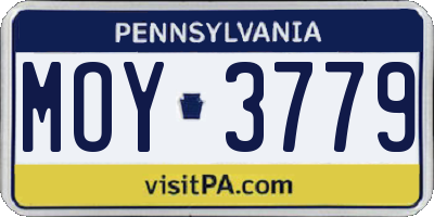 PA license plate MOY3779