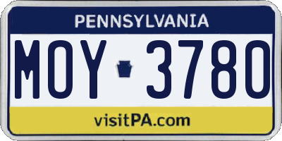PA license plate MOY3780