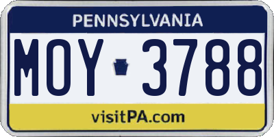 PA license plate MOY3788