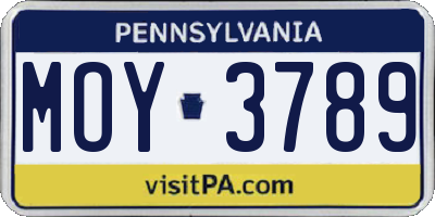 PA license plate MOY3789