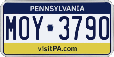 PA license plate MOY3790