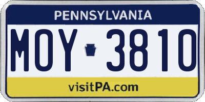 PA license plate MOY3810