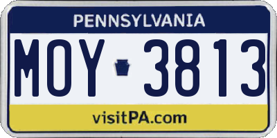 PA license plate MOY3813