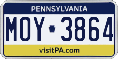 PA license plate MOY3864