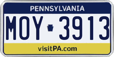 PA license plate MOY3913