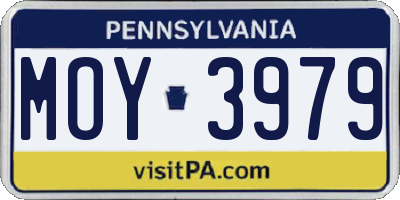 PA license plate MOY3979