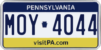 PA license plate MOY4044