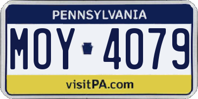 PA license plate MOY4079