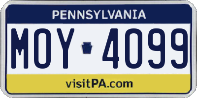 PA license plate MOY4099