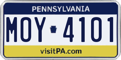 PA license plate MOY4101