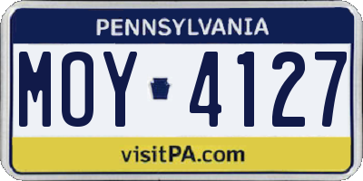 PA license plate MOY4127