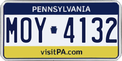 PA license plate MOY4132