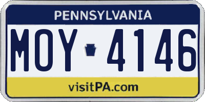 PA license plate MOY4146