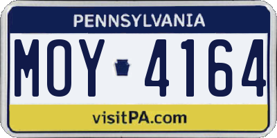 PA license plate MOY4164
