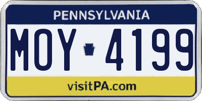 PA license plate MOY4199