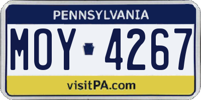 PA license plate MOY4267