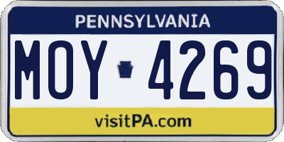 PA license plate MOY4269