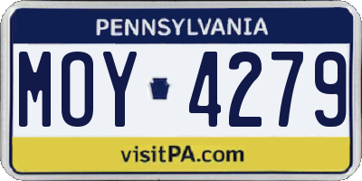PA license plate MOY4279